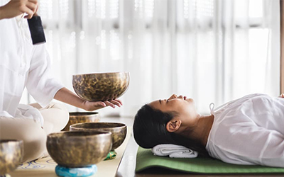 Person is having sound healing 